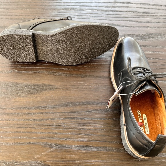 Deer Stags Boys Black Zander Lace up Dress Shoes NWT - Picture 8 of 11